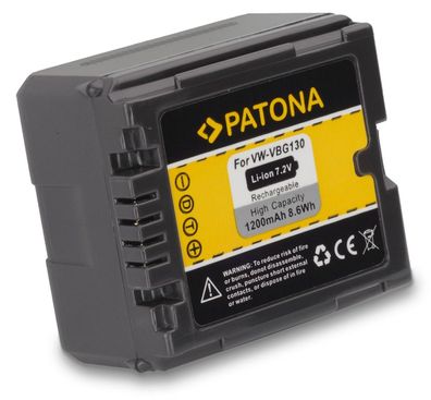 Patona - Ersatzakku kompatibel zu Panasonic VW-VBG130 / DMW-BLA13 - 7,4 Volt 1100m...