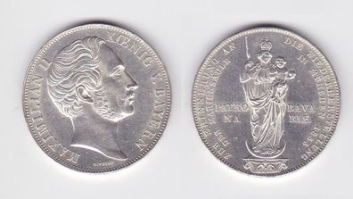 1 Doppelgulden Silber Münze Bayern Maximilian II. Mariensäule 1855 (129849)