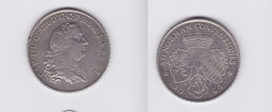 1 Taler Silber Münze Pfalz Kurlinie Karl Theodor 1764 AS (119030)