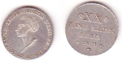 1/2 Taler Silber Münze Schaumburg Lippe 1821 (Mü0701)