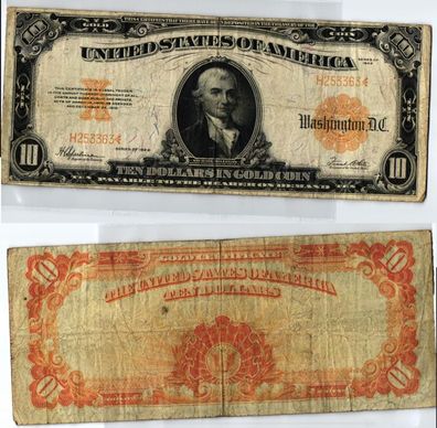 10 Dollar Gold Coin Banknote USA 1922 (124071)