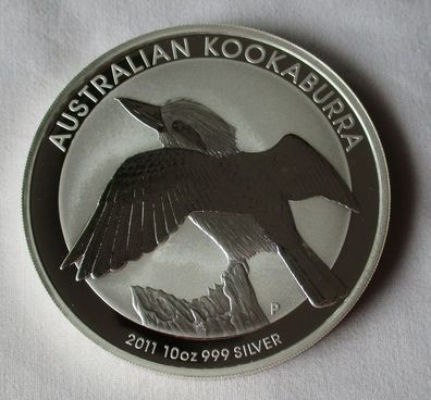 10 Dollar Silber Münze Australien Kookaburra 2011 10 Unzen Silber Stgl. (134259)