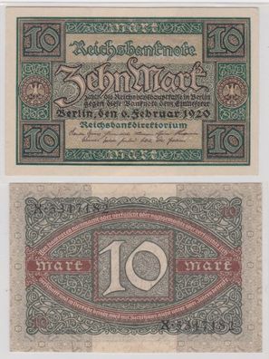 10 Mark Reichsbanknote 6.2.1920 ohne Unterdruckbuchstaben Ro.63 b (101254)