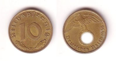 10 Pfennig Messing Münze 3. Reich 1936 E Jäger 364 (112683)