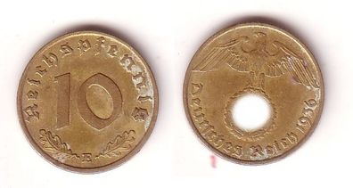 10 Pfennig Messing Münze 3. Reich 1936 E Jäger 364 (112802)