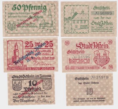10, 25 & 50 Pfennig Banknoten Notgeld Stadt Idstein Verkehrstag 1921 (140292)