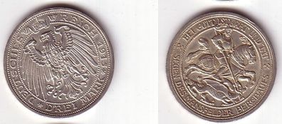 3 Mark Silber Münze Preussen Mansfelder Bergbau 1915 (BN9398)