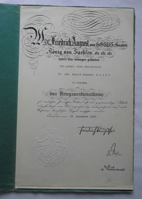 3 seltene Urkunden Sachsen zum Ritterkreuz 1. Klasse des Albrechtsordens 1905-16