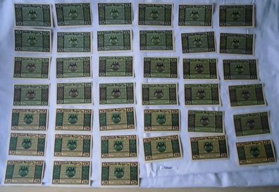 39 Banknoten Notgeld Stadt Arys in Ostpr. 1921 ohne Kontrollnummer (128487)