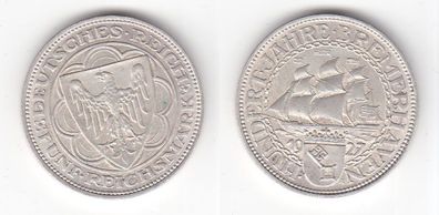 5 Mark Silber Münze 100 Jahre Bremerhaven 1927 A Jäger 326 (118906)
