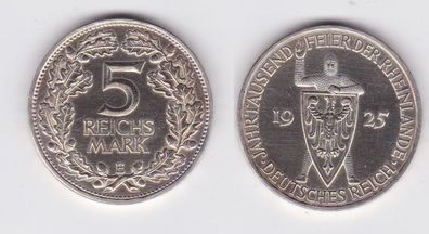 5 Mark Silber Münze Jahrtausendfeier Rheinland 1925 E PP (131335)
