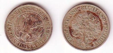 5 Mark Silber Münze Weimarer Republik Eichbaum 1932 J (MU0446)