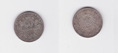 50 Pfennig Silber Münze Deutsches Reich 1900 J (134991)