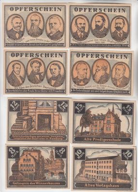 8,10,12 und 15 Mark Banknoten Opferscheine Hamburg Baptistengemeinde (116108)