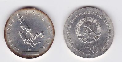 DDR Gedenk Münze 20 Mark Carl Zeiss 1988 (119529)