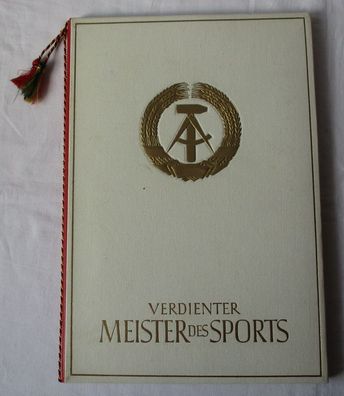 DDR Urkunde Verdienter Meister des Sports 1973 R. Weißig Körperkultur (122879)