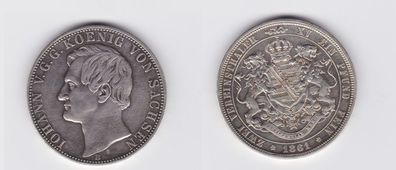 Doppeltaler Silber Münze Sachsen König Johann 1861 B (119148)