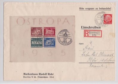 Einschreibe Brief Ostropa Königsberg Michel Block 3, 1935 (126517)