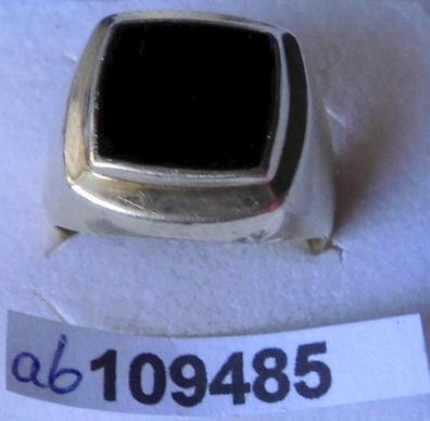 goldener Herren Ring 585er Gold mit schwarzem Stein (109485)