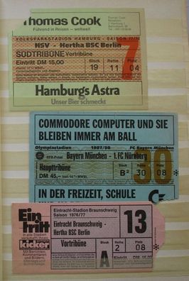 große Sammlung mit 396 Fussball Eintrittskarten 70iger und 80iger Jahre (118544)