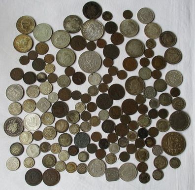 Sammlung 142 Kleinmünzen Niederlande dabei 77 Silbermünzen (141661)