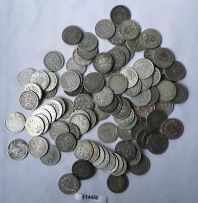 Sammlung mit 100 Silbermünzen 1 Mark Deutsches Reich Kaiserreich (114458)