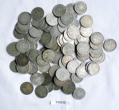 Sammlung mit 100 x 1 Mark Silbermünzen deutsches Kaiserreich (113232)