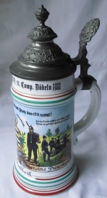 schöner Porzellan Reservistenkrug Kgl. Sächs.11. Infanterie-Regiment 139 (110300)