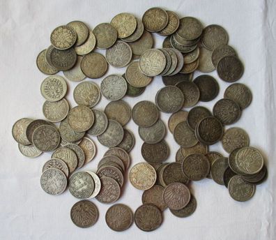 seltene Sammlung 100 Silbermünzen 1 Mark Deutsches Reich Kaiserreich (134829)