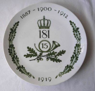 seltener Meissen Porzellan Teller 15. Infanterie Regiment Nr.181 (116652)