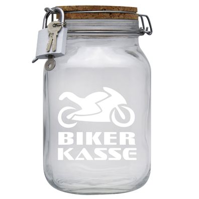 Spardose Geld Geschenk Idee Biker Kasse Geschenkartikel Transparent Größe XL