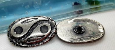 Concho Oval 40mm X 25mm aus Metall Farbe Altsilber für Ledergürtel Sattel Taschen