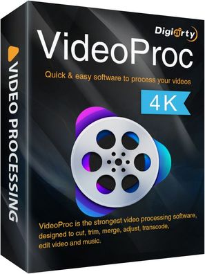 Digiarty VideoProc 4k - Videobearbeitung-Videoschnitt -Lifetime - für 5 Apple Mac PCs