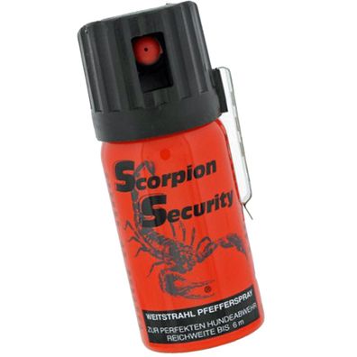 Scorpion Security Pfefferspray 40 ml Weitstrahl mit Federdeckelkappe (398,75€ / L)