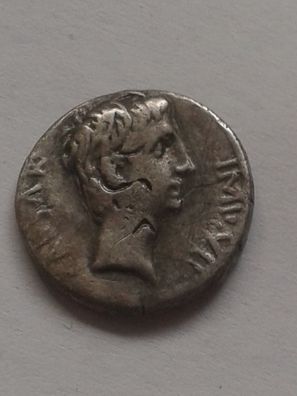 Original Silber Quinar Rom Kaiser Augustus 27v.-14n. Chr., 1,62g Ric 18, C 14