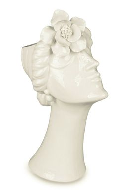 Pflanzgefäß Büste Frau 33x14 cm Keramik Skulptur Pflanztopf Blumentopf Figur