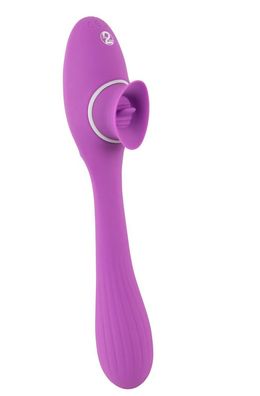 2-in-1 Silikon Frauen Vibrator mit Klitoris-Zunge 10 Leck-Vibration biegsam Sex