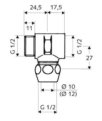 SCHELL T-Stück Quetschverschraubung, 1/2"x12, chrom 270070699