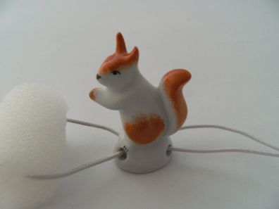 Porzellan Tropfenfänger Eichhörnchen, handbemalt für Kaffee- oder Teekannen, Figur