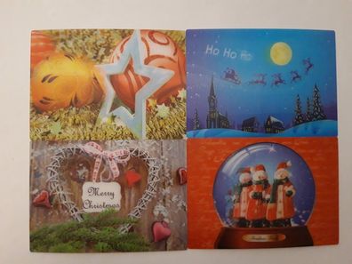3 D Ansichtskarte Weihnachten Postkarte Wackelkarte Hologrammkarte Schneekugel