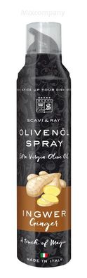 SCAVI & RAY Olivenöl Spray Ginger 0,2l Olivenspray mit Ingwergeschmack