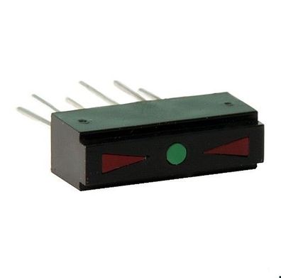 LED Array 3 x LED Pegelstands 1x grün Punkt 2x rot Pfeile. liegend RM2,54mm, 1St.