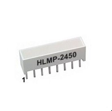LED Light-Bar 4x LED gelb, 25mA, 19.05 x 3.81mm, Broadcom HLMP-2450, 1St.