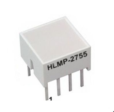 LED Light-Bar 4x LED gelb, 25mA, 8,89 x 8,89mm, Broadcom HLMP-2755, 1St.