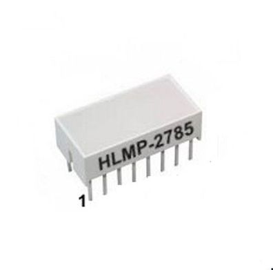LED Light-Bar 8x LED gelb, 25mA, 8,89 x 19,05mm, Broadcom HLMP-2785, 1St.