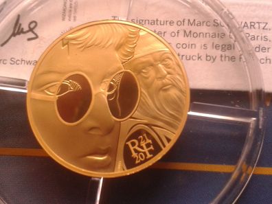 Original 50 euro 2021 PP Frankreich Harry Potter 1/4 Unze 999er Gold - RAR 7,78g Au
