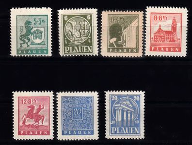1945 Plauen (Vogtland), Volkshilfe MiNr. 1-7y, postfrisch