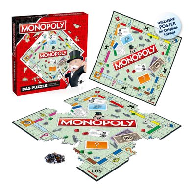 Monopoly No. 9 Original - Das Puzzle Spiel 1000 Teile mit Poster Größe 53 x 53cm