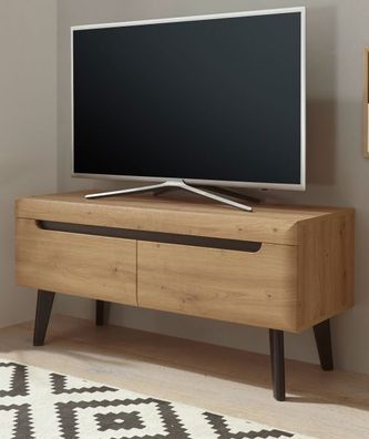 TV-Lowboard in Artisan Eiche und schwarz Board Flat TV Unterteil Ronson 107 cm