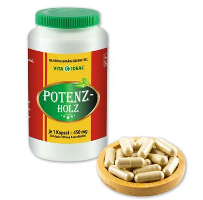 Vitaideal ® Potenzholz (Muira puama, Ptychopetalum Olacoides) je 450mg